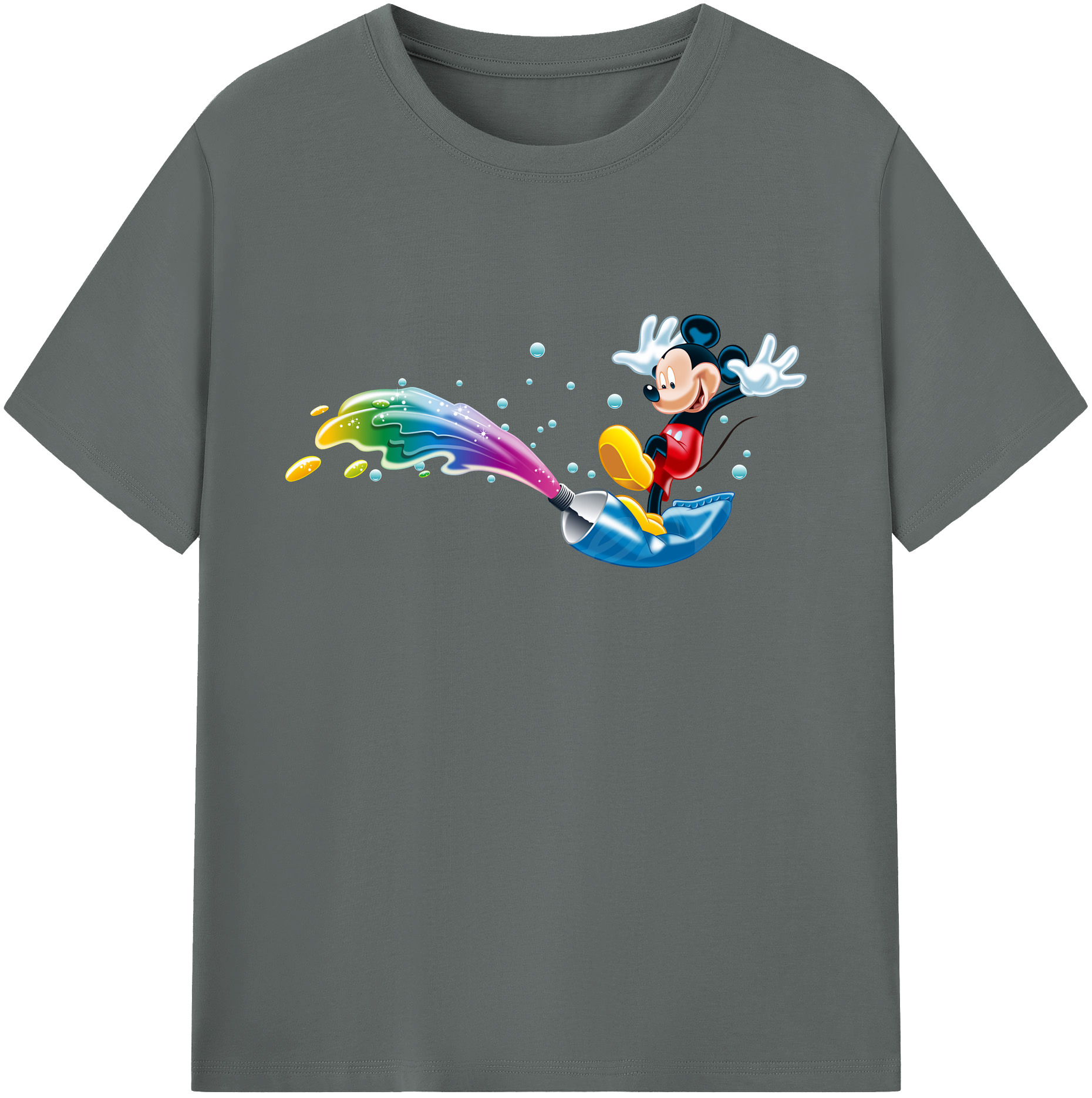 ミッキーマウス Mickey Mouse 綿100％ メンズ半袖Tシャツ｜肌触りやわらか＆通気性
